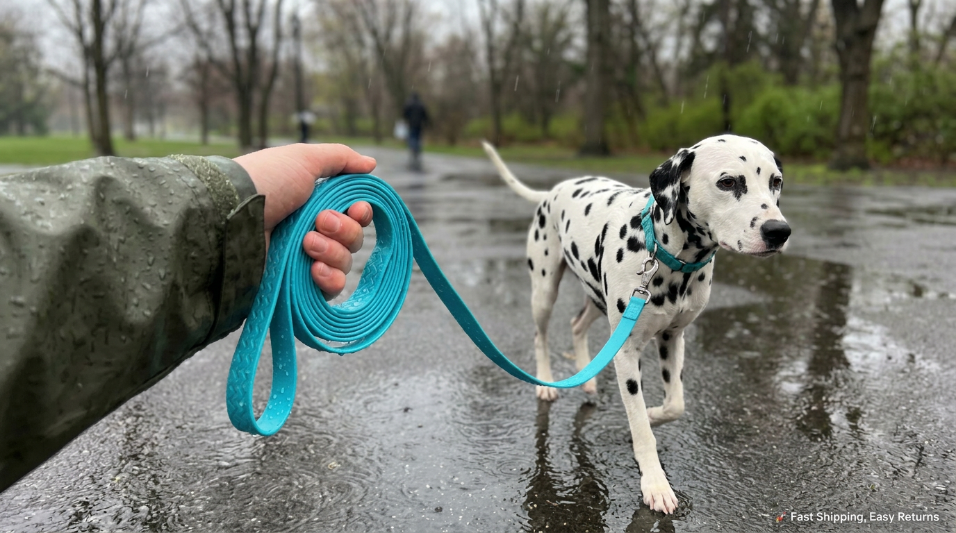 Dog on leash