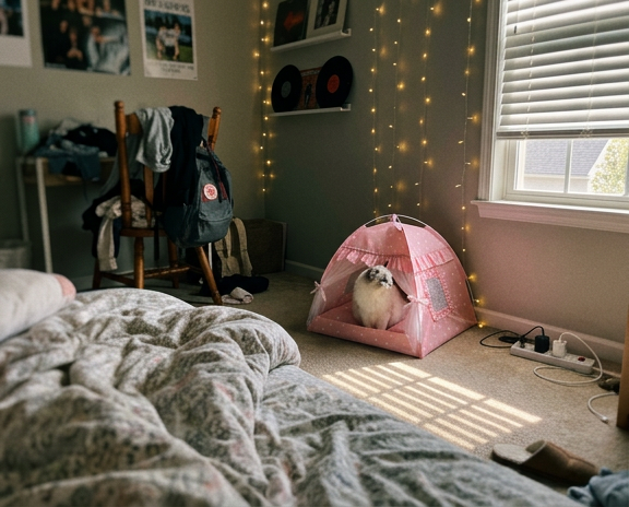 Cat in tent